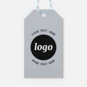 Logo Tekst QR Code Blue Business Prijs of Cadeaulabel (Voorkant)