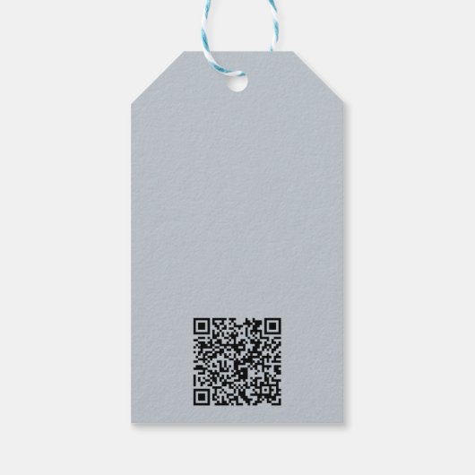 Logo Tekst QR Code Blue Business Prijs of Cadeaulabel (Achterkant)