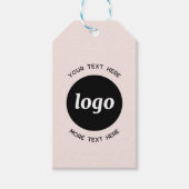 Logo Tekst QR Code Blush Pink Business Prijs of Cadeaulabel (Voorkant)