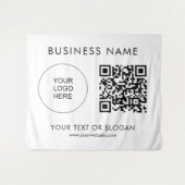 Logo Tekst QR Code Event Seminar Party Achtergrond Wandkleed (Voorkant (horizontaal))