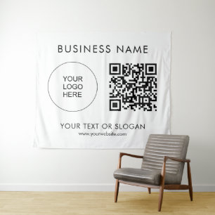 Logo Tekst QR Code Event Seminar Party Achtergrond Wandkleed