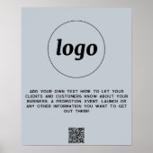 Logo Tekst QR Code Promotie Zakelijk Poeder Blauw Poster (Voorkant)
