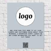 Logo Tekst QR Code Promotie Zakelijk Poeder Blauw Poster