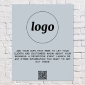 Logo Tekst QR Code Promotie Zakelijk Poeder Blauw Poster