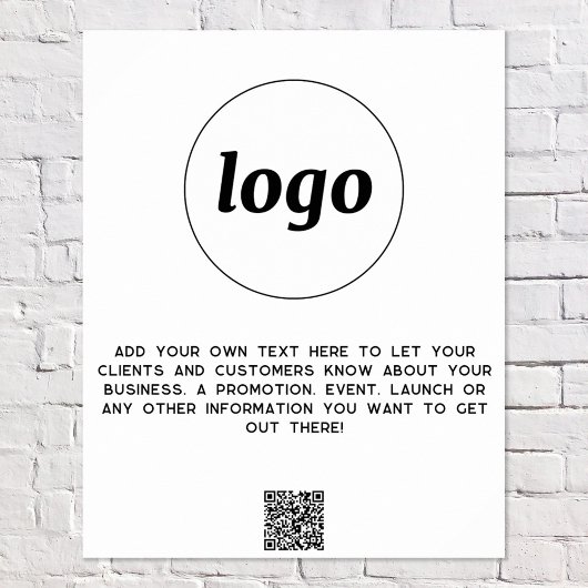 Logo Tekst QR Code Promotie Zakelijk Poster