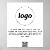 Logo Tekst QR Code Promotie Zakelijk Poster (Voorkant)