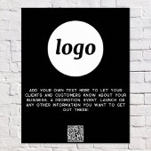 Logo Tekst QR Code Promotie Zakelijk Zwart Poster