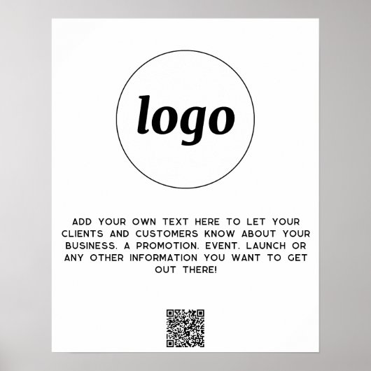 Logo Tekst QR Code Promotiebedrijf Poster (Voorkant)