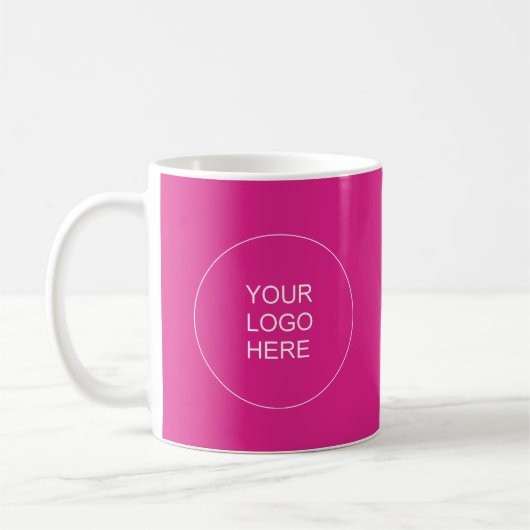  Logo Tekst Roze Stevige Kleur Sjabloon Koffiemok (Links)