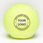 Logo Tekst Stempel Tennisballen Voorbeeld (Voorkant)