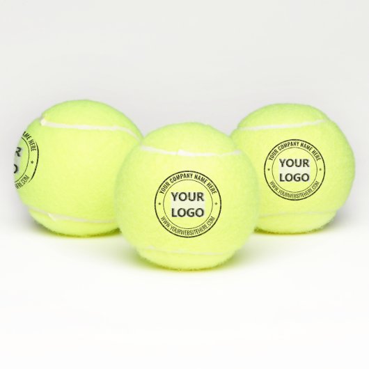 Logo Tekst Stempel Tennisballen Voorbeeld (Multi)