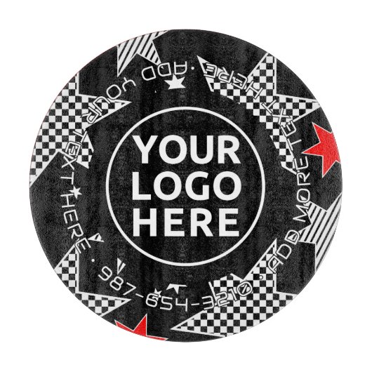 LOGO & TEKST | Stout Sterren Glas Snijplank (Voorkant)