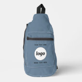 Logo Tekst Zakelijk Promotie Branding Blauw Sling Bag (Voorkant)