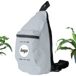Logo Tekst Zakelijk Promotie Branding Blauw Sling Bag<br><div class="desc">Voeg uw eigen logo en aangepaste tekst toe aan dit ontwerp. Verwijder de bovenste of onderste tekst als u wilt. Voeg een naam, bedrijfsslogan, telefoonnummer of website adres toe. Minimalistisch en professioneel. Geweldig voor een promotieproduct voor uw medewerkers, medewerkers, klanten en klanten. Ideaal voor shows, reizen, zakelijke of sportevenementen en...</div>
