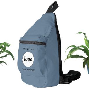 Logo Tekst Zakelijk Promotie Branding Blauw Sling Bag
