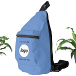 Logo Tekst Zakelijk Promotie Branding Blauw Sling Bag<br><div class="desc">Voeg uw eigen logo en aangepaste tekst toe aan dit ontwerp. Verwijder de bovenste of onderste tekst als u wilt. Voeg een naam, bedrijfsslogan, telefoonnummer of website adres toe. Minimalistisch en professioneel. Geweldig voor een promotieproduct voor uw medewerkers, medewerkers, klanten en klanten. Ideaal voor shows, reizen, zakelijke of sportevenementen en...</div>
