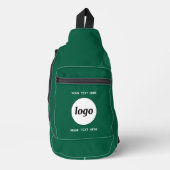 Logo Tekst Zakelijk Promotie Branding Groen Sling Bag (Voorkant)
