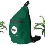 Logo Tekst Zakelijk Promotie Branding Groen Sling Bag<br><div class="desc">Voeg uw eigen logo en aangepaste tekst toe aan dit ontwerp. Verwijder de bovenste of onderste tekst als u wilt. Minimalistisch en professioneel. Geweldig voor een promotieproduct voor uw medewerkers, medewerkers, klanten en klanten. Ideaal voor shows, reizen, zakelijke of sportevenementen en weggeefacties. Voor andere versies, zie het collectie.</div>