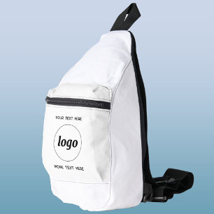 Logo Tekst Zakelijk Promotie Branding Wit Sling Bag