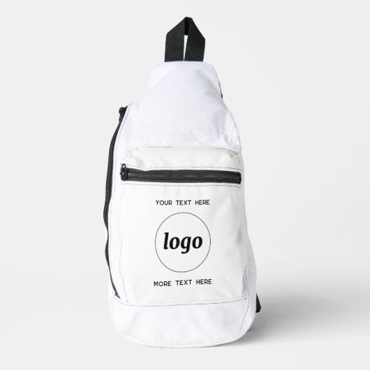Logo Tekst Zakelijk Promotie Branding Wit Sling Bag (Voorkant)