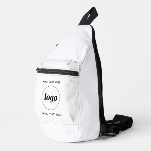 Logo Tekst Zakelijk Promotie Branding Wit Sling Bag (Rechterhoek)