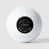 Logo Tekst Zwarte Achtergrond Zakelijke promotie Golfballen (Voorkant)