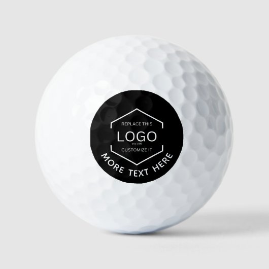 Logo Tekst Zwarte Achtergrond Zakelijke promotie Golfballen (Voorkant)