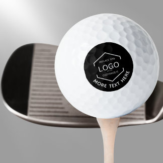 Logo Tekst Zwarte Achtergrond Zakelijke promotie Golfballen