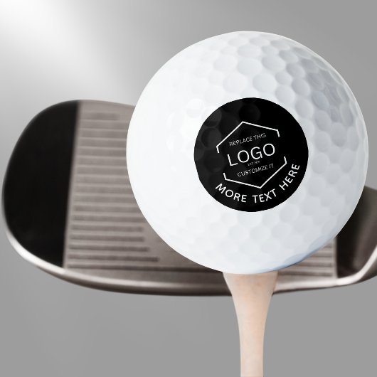 Logo Tekst Zwarte Achtergrond Zakelijke promotie Golfballen