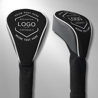 Logo Tekst Zwarte Achtergrond Zakelijke promotie Golfheadcover