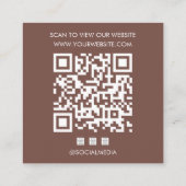Logo Terracotta QR Code Website Social Media Vierkante Visitekaartje (Achterkant)