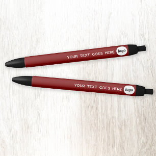 Logo Text Bourgogne Zakelijke Branding Promoties Zwarte Inkt Pen