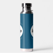 Logo Text Business Promotional Branding Blauwgroen Waterfles (Links)