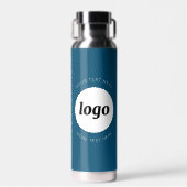 Logo Text Business Promotional Branding Blauwgroen Waterfles (Voorkant)