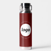 Logo Text Business Promotional Branding Donkerrood Waterfles (Achterkant)
