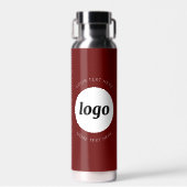 Logo Text Business Promotional Branding Donkerrood Waterfles (Voorkant)