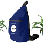 Logo Text Business Promotional Branding Navy Blue Sling Bag<br><div class="desc">Voeg uw eigen logo en aangepaste tekst toe aan dit ontwerp. Verwijder de bovenste of onderste tekst als u wilt. Voeg een naam, bedrijfsslogan, telefoonnummer of website adres toe. Minimalistisch en professioneel. Geweldig voor een promotieproduct voor uw medewerkers, medewerkers, klanten en klanten. Ideaal voor shows, reizen, zakelijke of sportevenementen en...</div>