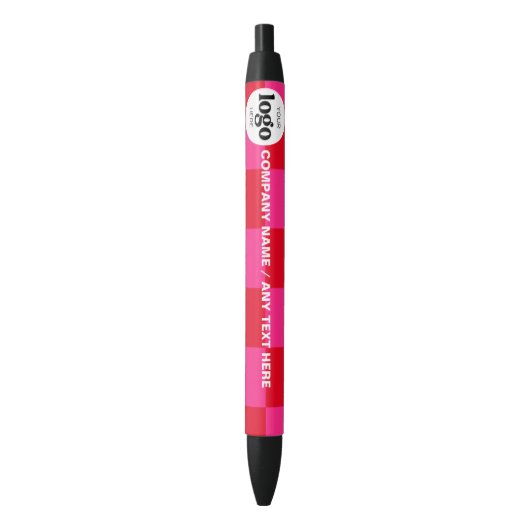 Logo Text Business Promotional Pink Checker | Pen (Voorkant Verticaal)