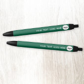 Logo Text Green Business Branding Promotioneel Zwarte Inkt Pen