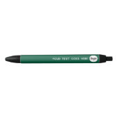 Logo Text Green Business Branding Promotioneel Zwarte Inkt Pen (Voorkant)