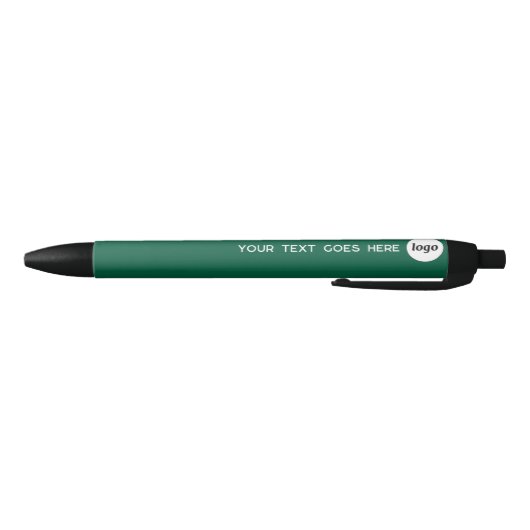 Logo Text Green Business Branding Promotioneel Zwarte Inkt Pen (Bodem)