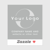 Logo +text op Vinyl, Business Grey Waterfles Sticker (Vel)