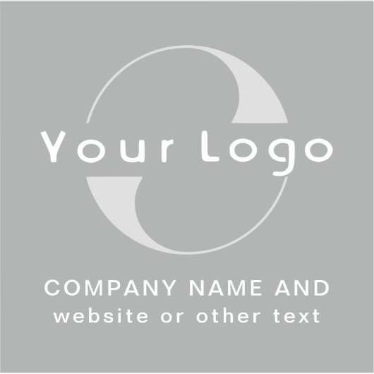 Logo +text op Vinyl, Business Grey Waterfles Sticker (Voorkant)