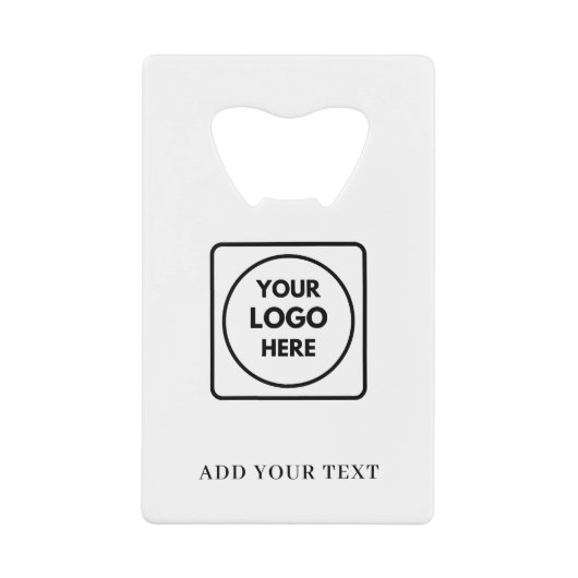 Logo Text QR Code Business Credit Card Design Creditkaart Flessenopener (Voorkant)