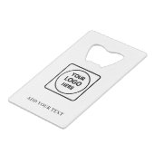 Logo Text QR Code Business Credit Card Design Creditkaart Flessenopener (Voorkant Gekanteld)
