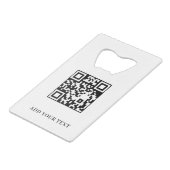 Logo Text QR Code Business Credit Card Design Creditkaart Flessenopener (Achterkant Gekanteld)