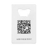 Logo Text QR Code Business Credit Card Design Creditkaart Flessenopener (Achterkant)