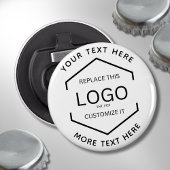 Logo Text Witte Achtergrond Zakelijk Promotioneel Button Flesopener