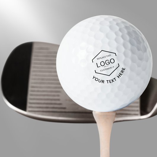 Logo Text Witte Achtergrond Zakelijk Promotioneel Golfballen