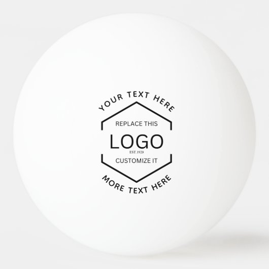 Logo Text Witte Achtergrond Zakelijk Promotioneel Pingpongbal (Voorkant)